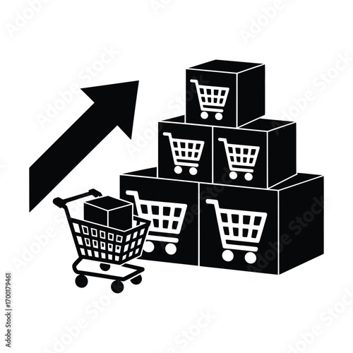 Growing e commerce sales and inventory management concept