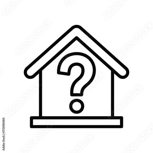 House with a question mark icon representing uncertainty