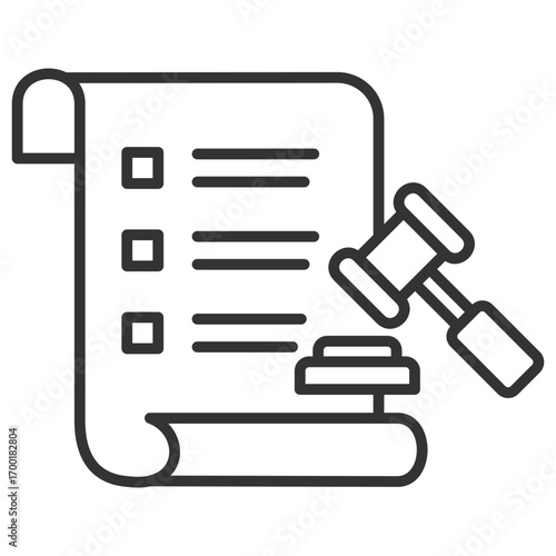 Court Order Outline Icon