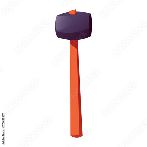 Cartoon vector illustration of a heavy industrial sledgehammer for demolition work