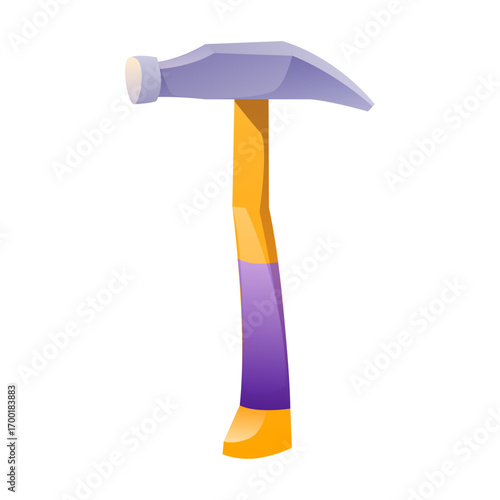 Claw hammer vector illustration for carpentry, home improvement, and workshop concepts