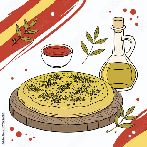 Delicious focaccia bread with olive oil and tomato sauce, perfect Italian cuisine delight