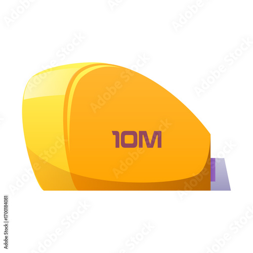 A vibrant yellow tape measure tool for construction and home improvement projects