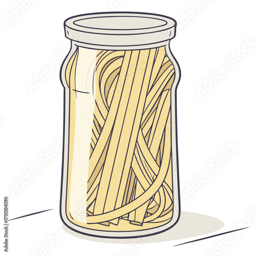 Jar of pasta ready to cook, simple meal prep, pasta in a jar, food storage, pantry staple
