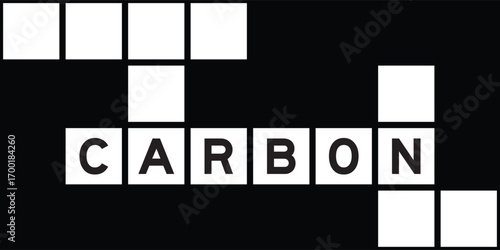 Alphabet letter in word carbon on crossword puzzle background