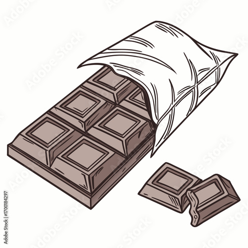 Delicious milk chocolate bar with wrapper, perfect for satisfying sweet cravings and indulgent moments