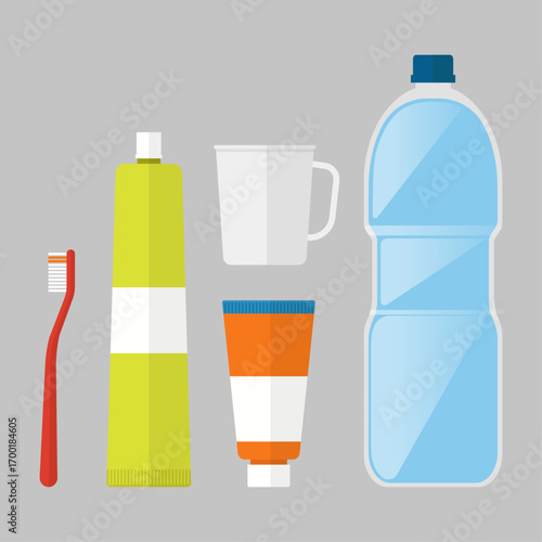Set Essential Dental and Personal Hygiene Items A Vector Illustration for Health