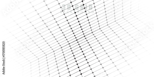 Empty futuristic digital box room white background with black grid space line color surface. EPS 10