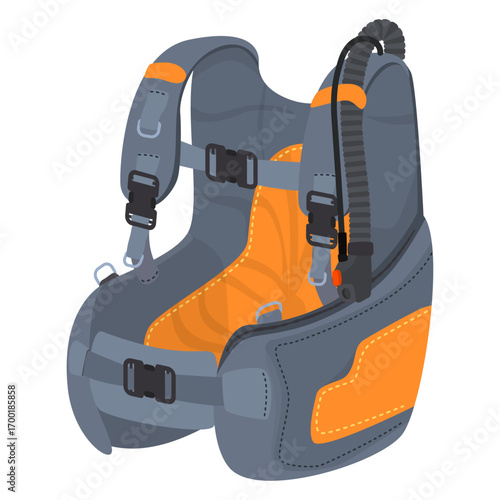 Scuba Diving Buoyancy Control Device (BCD) Illustration