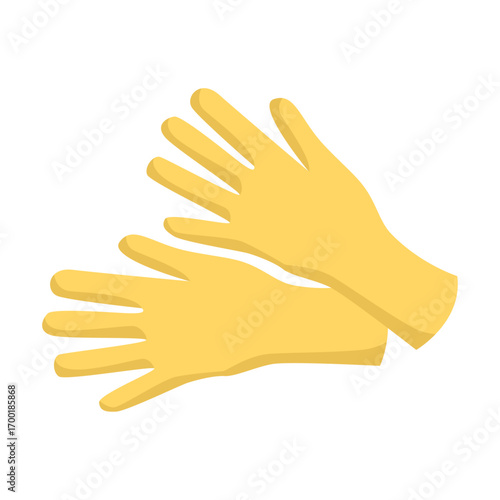 Rubber gloves, a pair of protection and cleaning tools