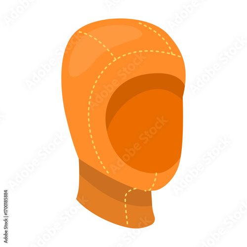 Vector illustration of a protective hood or balaclava with stitching