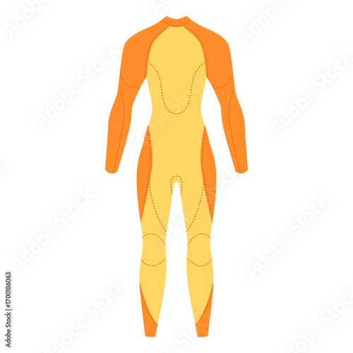 Full body neoprene wetsuit for diving and surfing, water sports gear concept