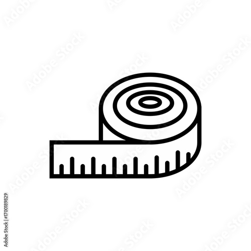 Measure Icons. Measure icon simple sign. Measuring tape icon vector illustration for graphic and web design. Measure Icon similar design.