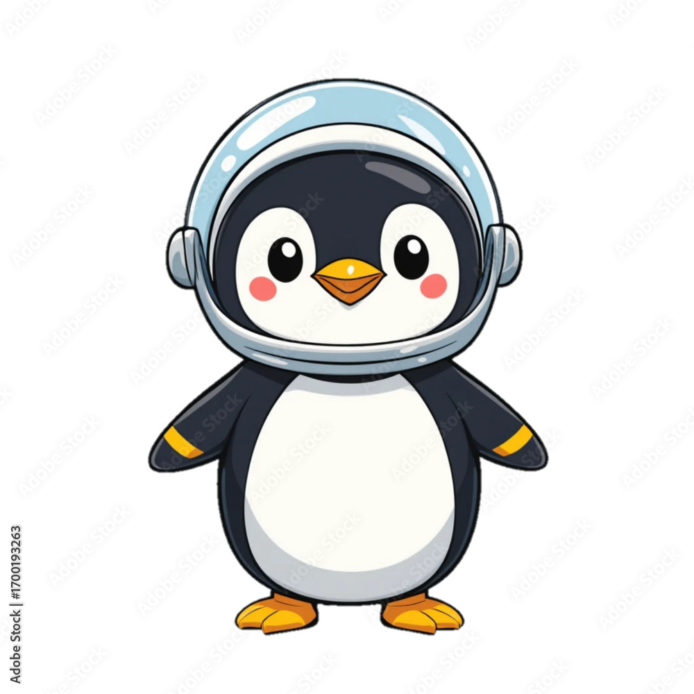Obraz premium Halloween themed penguin illustration with plain background 