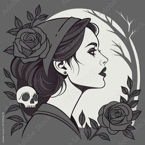 girl with flowers