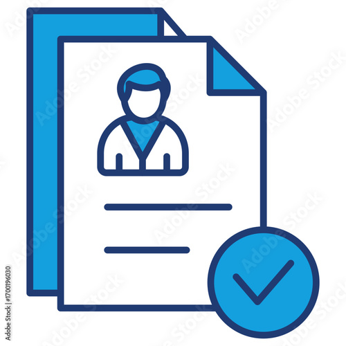 Employment Contract Blue Icon