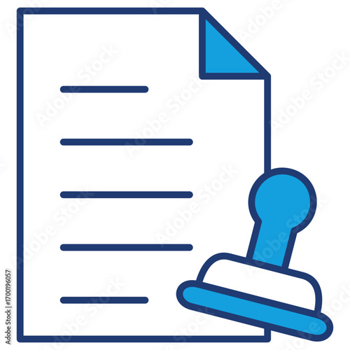 Stamp Document Blue Icon