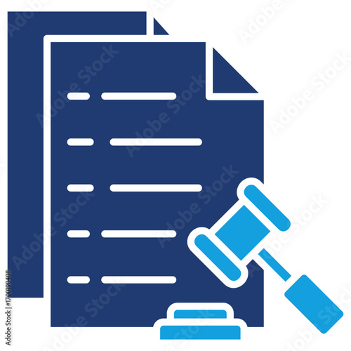 Power Of Attorney Flat Blue Icon