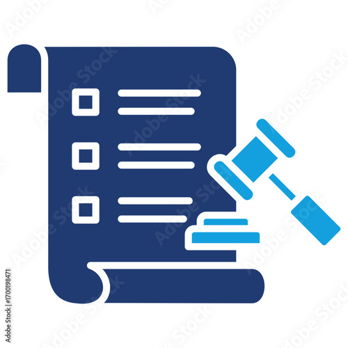 Court Order Flat Blue Icon
