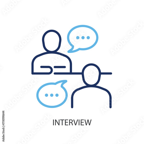 Interview thin line vector icon.