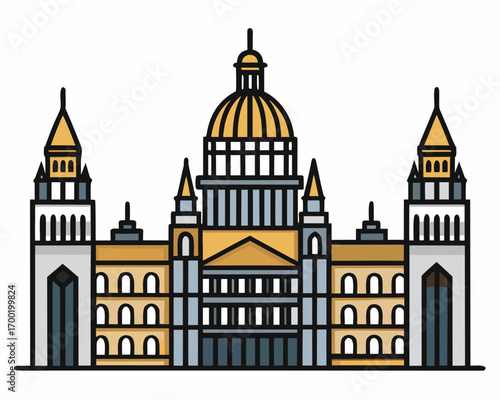 Creative details Parliament Vector Illustration | Government Building and Legislative Assembly Icon