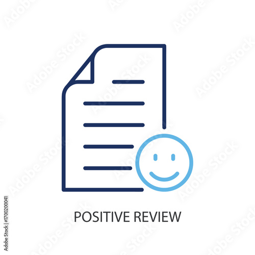 Positive review thin line vector icon.