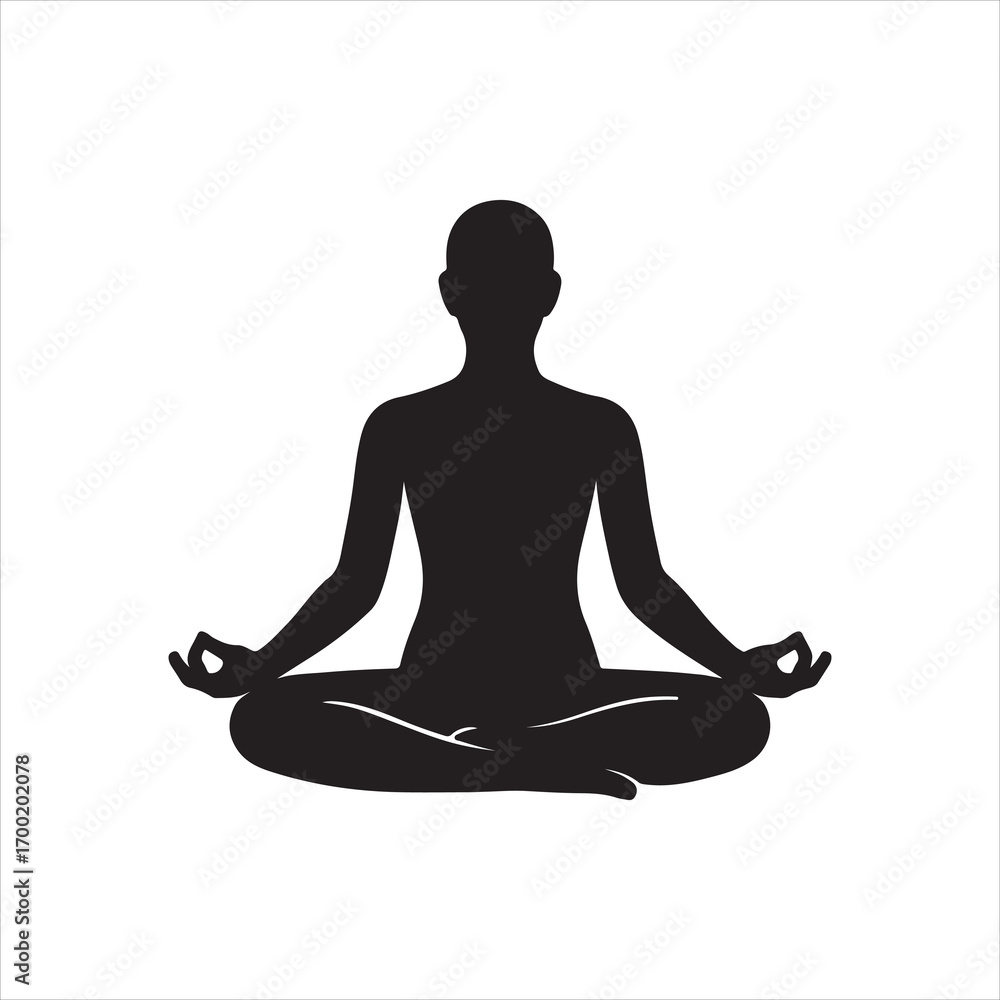 Φωτογραφία silhouette of a yoga person, a yoga girl in a yoga pose