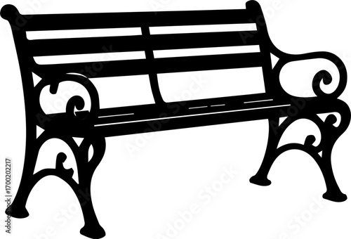 Vintage Park Bench Silhouette Icon