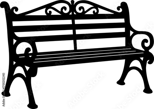 Vintage Park Bench Silhouette Icon