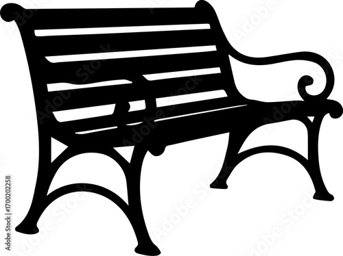 Vintage Park Bench Silhouette Icon