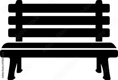 Vintage Park Bench Silhouette Icon