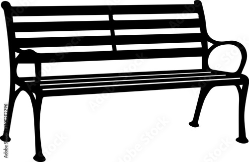 Vintage Park Bench Silhouette Icon