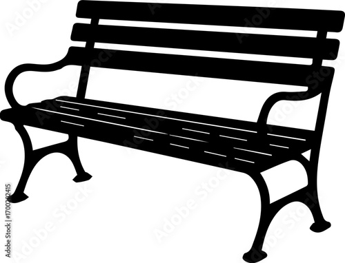 Vintage Park Bench Silhouette Icon