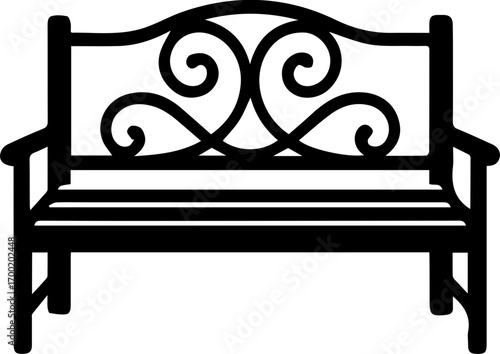Vintage Park Bench Silhouette Icon