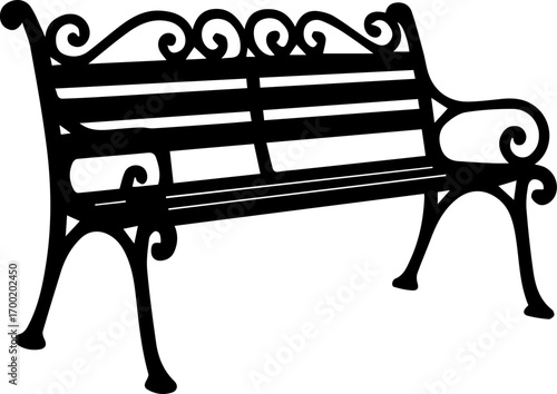 Vintage Park Bench Silhouette Icon