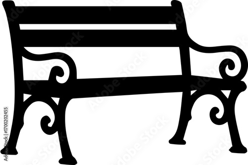 Vintage Park Bench Silhouette Icon