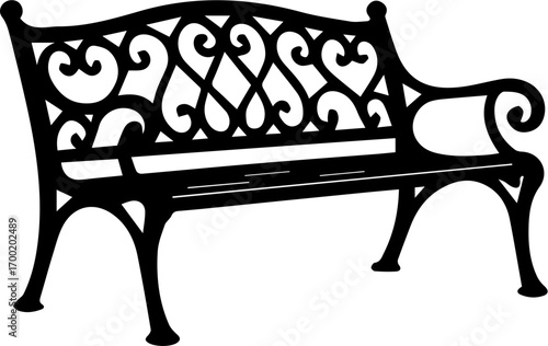 Vintage Park Bench Silhouette Icon