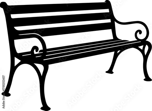 Vintage Park Bench Silhouette Icon