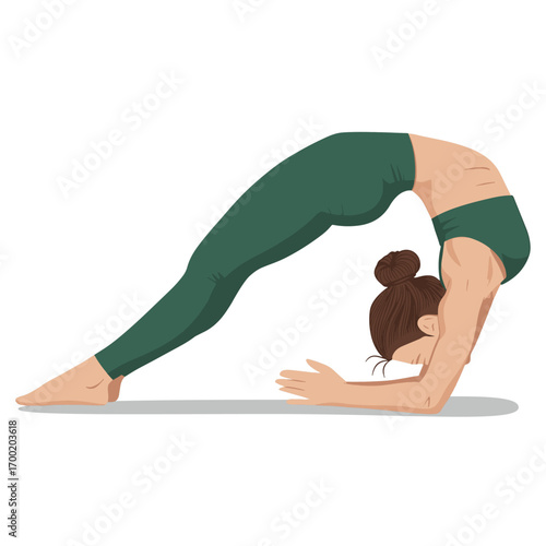 Serene Bridge Pose: An illustration showcases a graceful yoga practitioner in the serene bridge pose, radiating calm and mindfulness. 
