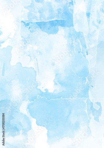 Hand painted blue watercolour background texture 