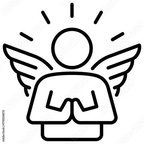 Humility Line Icon