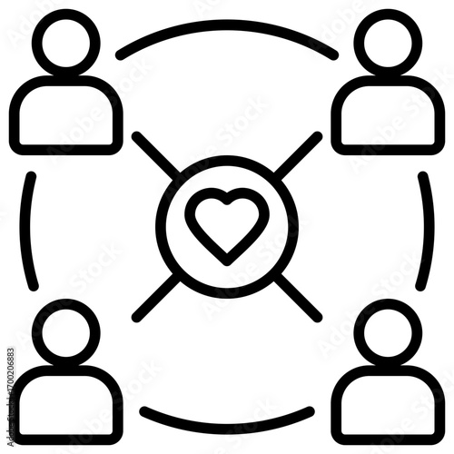 Mutual Friends Line Icon