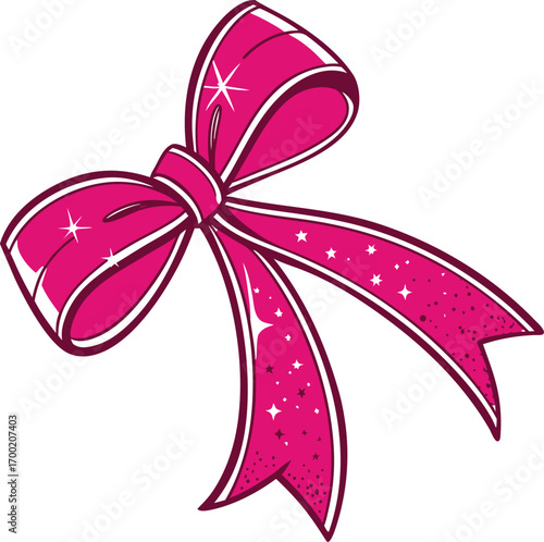 Stylized Ribbon Bow Silhouette Vector, Elegant Decorative Bow Outline Design, Minimalist Ribbon Knot Silhouette Illustration, Fashion Accessory Ribbon Bow Vector