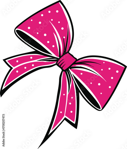 Stylized Ribbon Bow Silhouette Vector, Elegant Decorative Bow Outline Design, Minimalist Ribbon Knot Silhouette Illustration, Fashion Accessory Ribbon Bow Vector