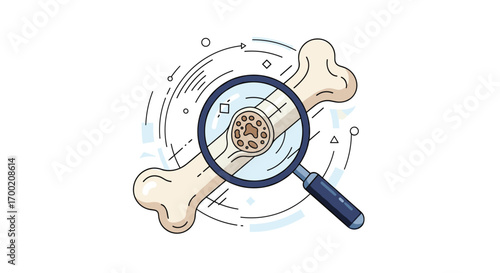 Magnified examination of bone structure revealing cellular detail for medical research and diagnostics
