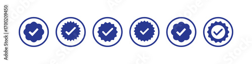 Verified badge icon tick, check marks set symbol, guaranteed safety person sign,checkmark signs, account verification icon, vector illustration eps 10.