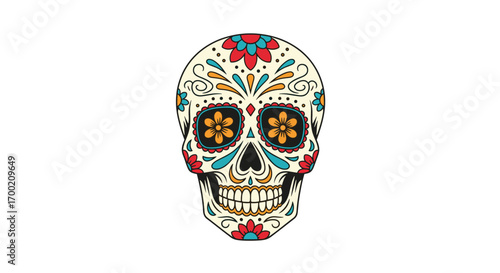 Traditional mexican sugar skull art decoration celebration day of the dead festive skull ornament