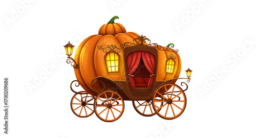 Cute pumpkin carriage