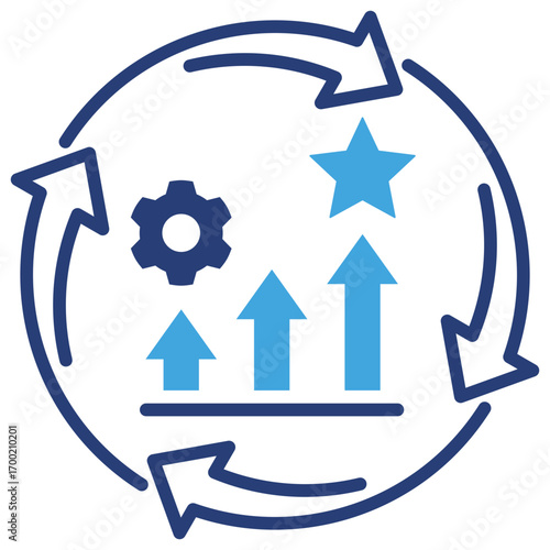 Continuous Improvement Two Color Icon
