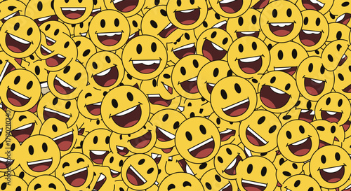 A joyful explosion of happy faces expressing pure delight and merriment awaiting your discovery